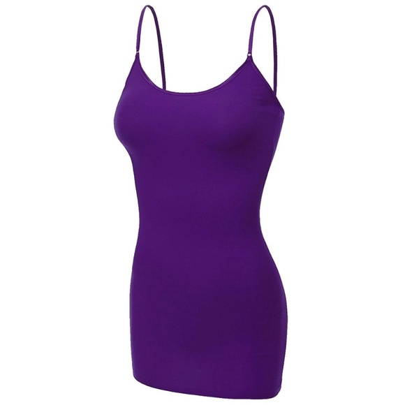 Tops - Camisole Tank Top Women's Plus Size Long D Purple